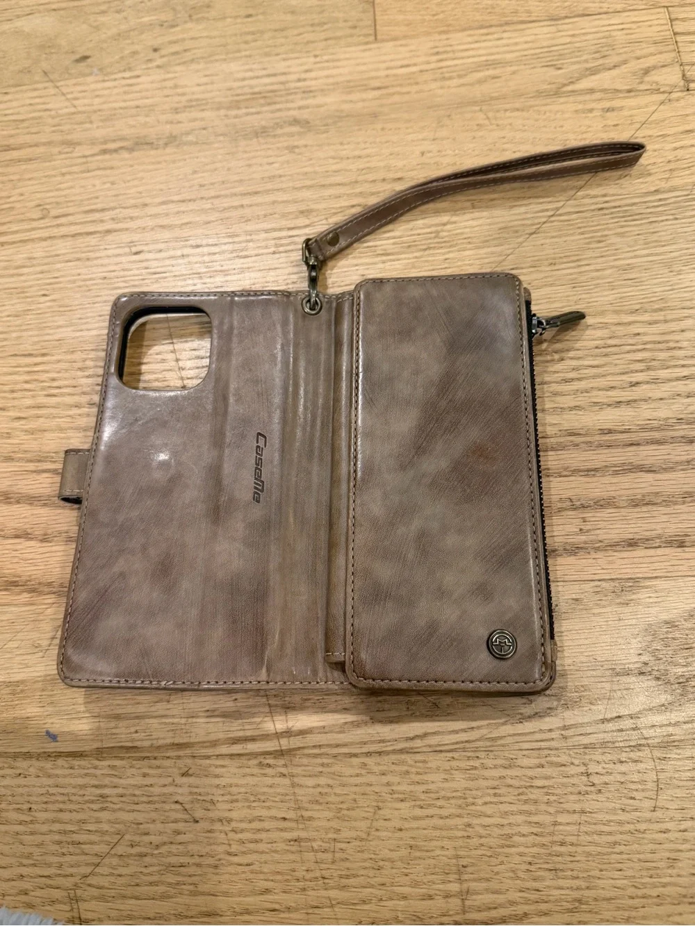 iPhone 15 pro max Brown Wristlet Phone Wallet with Snap Closure